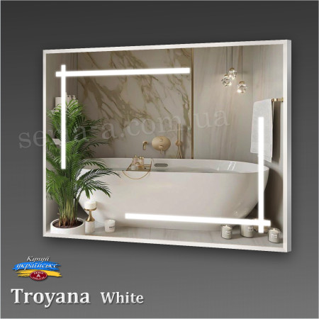 Зеркало TROYANA WHITE  в алюминиевой раме с подсветкой LED 